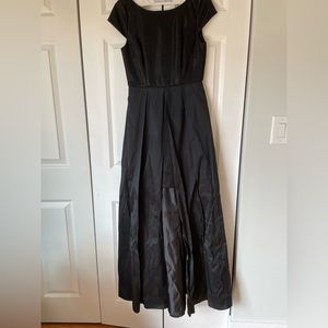 Adrianna Papell black cocktail dress - cape style